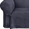 Dual Reclining LOVESEAT Slipcover Midnight Blue Suede Sure Fit Cover