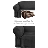Reclining LOVESEAT Slipcover Black Suede 2-Seater Dual Recliner Cover