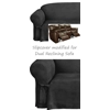 Reclining SOFA Slipcover Black Suede 3-Seater Dual Recliner Couch