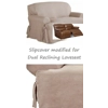 Dual Reclining LOVESEAT Slipcover T Cushion Suede Taupe Serta Cover
