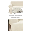 Dual Reclining SOFA Slipcover T Cushion Suede Cream Sure Fit Couch