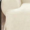 Dual Reclining SOFA Slipcover T Cushion Suede Cream Sure Fit Couch