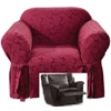 Reclining CHAIR Slipcover Damask Burgundy Sure Fit Armchair Cover
