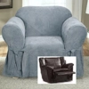 Reclining CHAIR Slipcover Suede Blue Sure Fit Armchair Cover