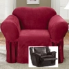 Reclining CHAIR Slipcover Suede Burgundy Sure Fit Armchair Cover