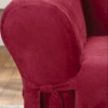 Reclining CHAIR Slipcover Suede Burgundy Sure Fit Armchair Cover