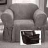 Reclining CHAIR Slipcover Suede Grey Sure Fit Armchair Gray Cover