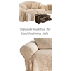 Dual Reclining SOFA Slipcover Damask Golden Taupe Sure Fit Couch Cover