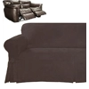 Dual Reclining LOVESEAT Slipcover TWILL Suede Chocolate Sure Fit Cover