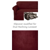 Dual Reclining LOVESEAT Slipcover TWILL Suede Burgundy Sure Fit Cover