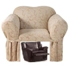 Reclining CHAIR Slipcover Damask Golden Taupe Sure Fit Armchair