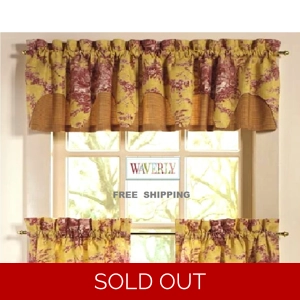Waverly Valance French Toile La Petite Ferme Spice Gold Re..