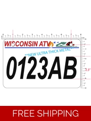 Wisconsin ATV license Plate *FREE SHIPPING*