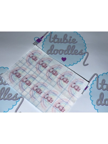 Teddy Bear Rainbow Pastel Pink