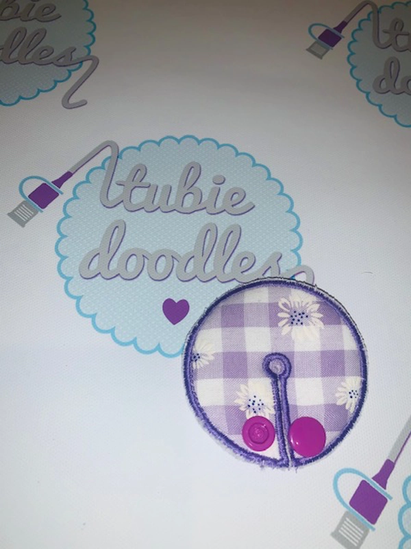 Purple Gingham Daisies Tubie Doodles Pad