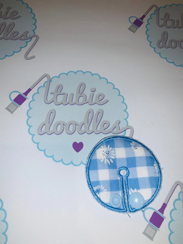 Blue Gingham Daisies TubieDoodles Pad