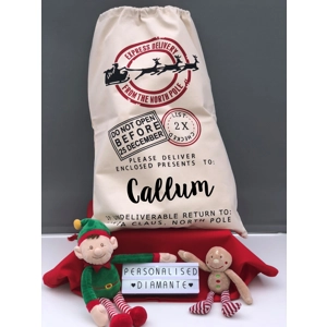 Christmas santa sack reindeer sledge
