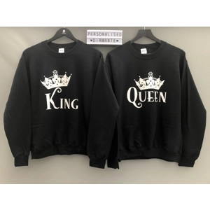 King and Queen jumper, his and hers sweatshirts