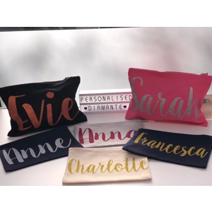 Make-up bag personalised with a name