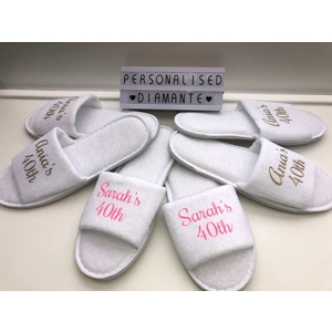 Personalised Birthday girl spa day slippers