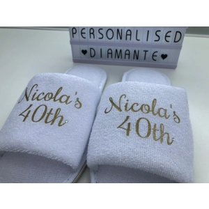 40th personalised spa slippers