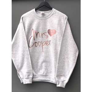 Personalised Mrs Jumper rose gold sweatshirt