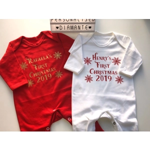 Baby's First Christmas Baby grow ,Christmas Pyjamas, bodys..