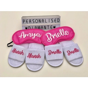 Eye masks and spa slippers, sleepmasks , spa party