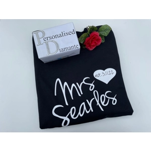 Bride sweatshirt, just married hoodie, personalised jumper..