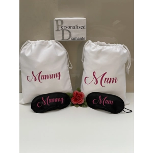 Mothers day Sleepover Gift bag, slippers, eye mask set