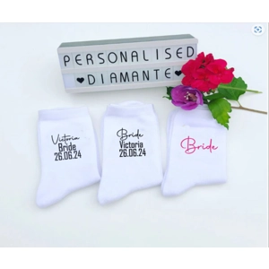 Bride socks, Bride to be, white bride socks, wedding gift, personalised socks, wedding socks, hen pa