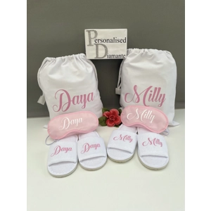 Personalised Party bags eyemask and spa slippers