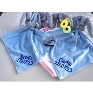 Personalised new baby comforter