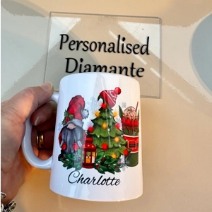 Gonk Christmas mug personalised with a name