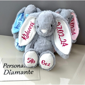 Personalised teddy bunny, bunny comforter new baby gift