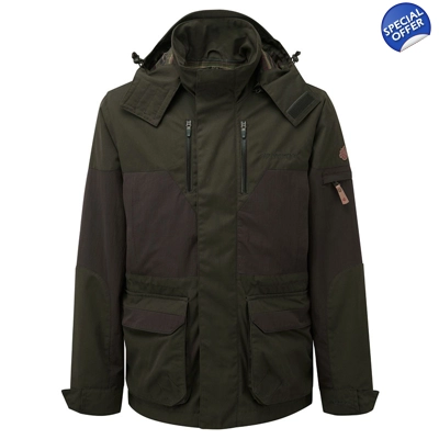 Ladies shooterking highland jacket dark olive/brown