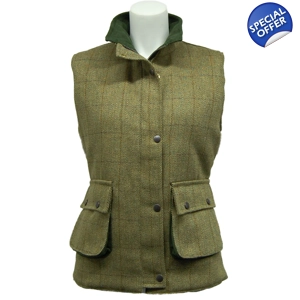 Ladies derby tweed gilet