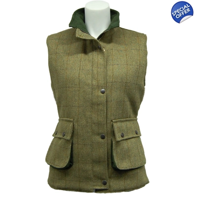 Ladies derby tweed gilet