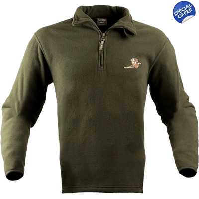 Pheasant motif pullover fleece jumper