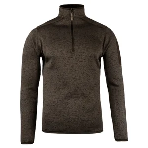 Melange Quarter Zip Fleece Brown Fleck
