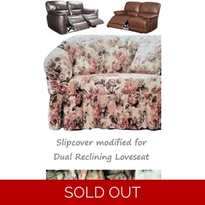 Dual Reclining LOVESEAT Slipcover Shabby Victorian Floral ..