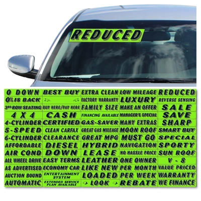 Vinyl Highlights Windshield Slogans