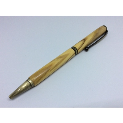 Olive wood ballpoint pen with antique polished bronze finish Olive wood ballpoint pen with antique polished bronze finish
