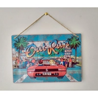 outrun metal sign