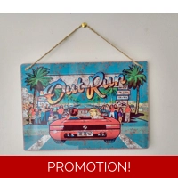 outrun metal sign