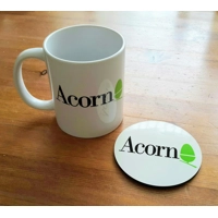 Acorn mug and coaster