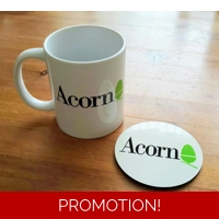 Acorn mug and coaster