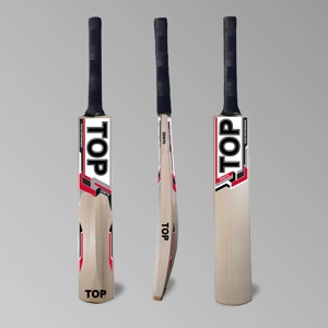 TOP Cricket Bat Sticker Set - RED & GREY