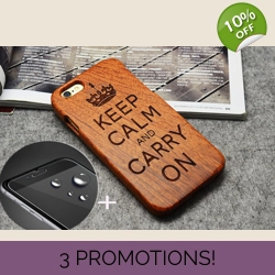 Keep Calm and carry on' Wooden DIY Luxurious Phone Case!