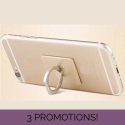 Gold metallic adjustable Hand Grip Phone Holder